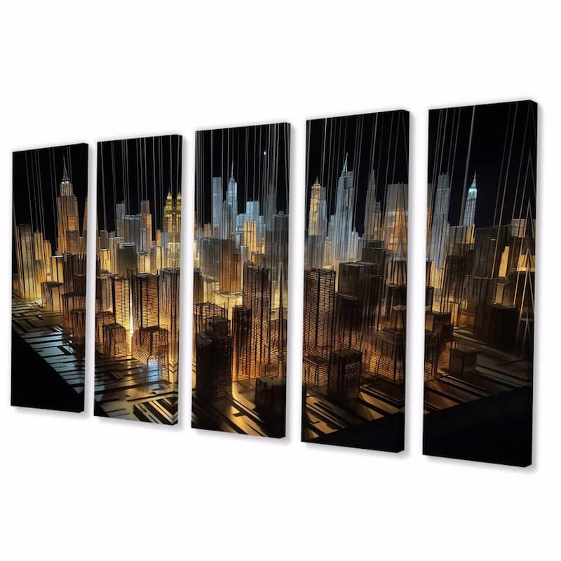 Designart "3D Cityscape New York Future Architecture VI" Futuristic